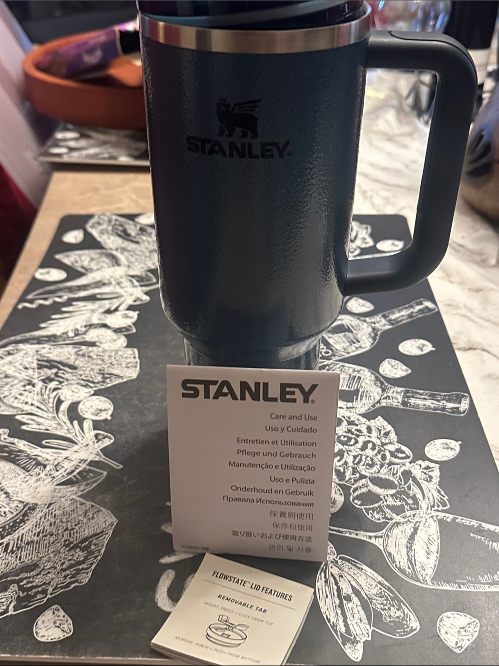 Stanley 40oz. Teal Travel Mug with Handle and Clear Straw